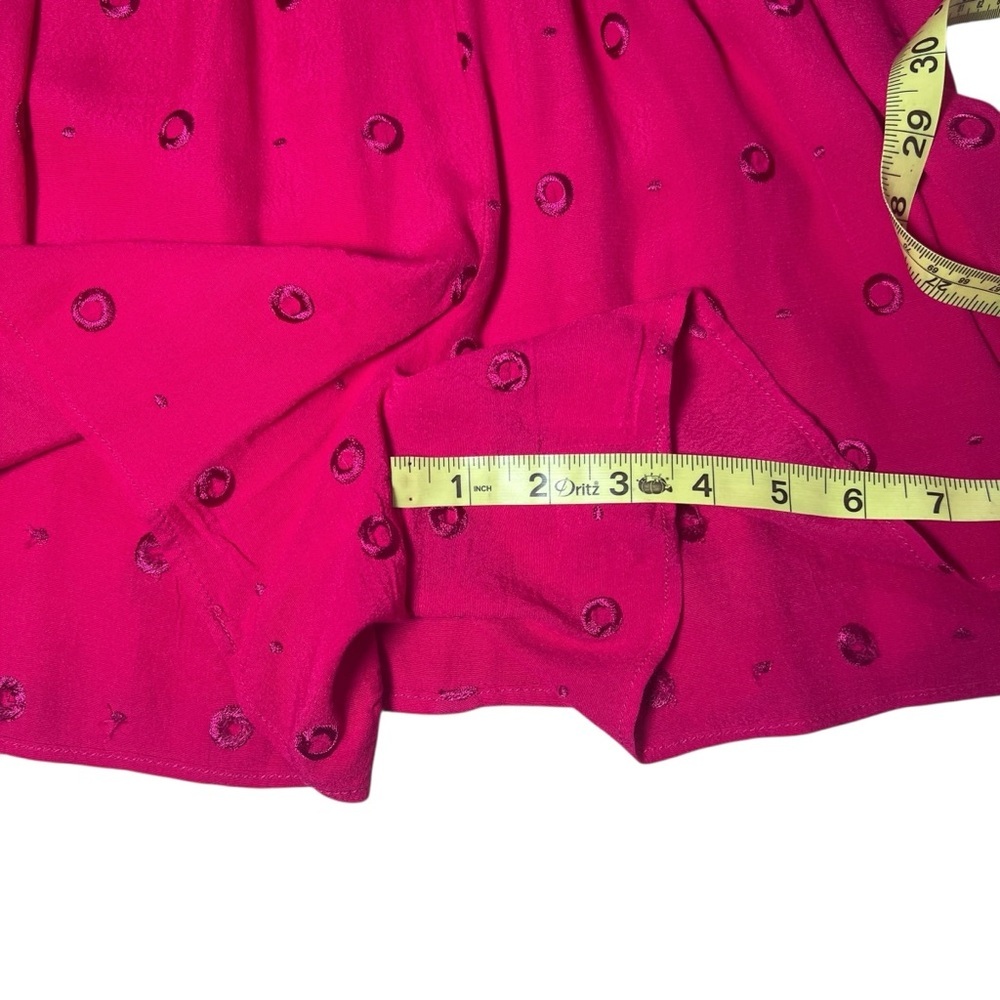 Anthropologie Greenbrier Embroidered Summer Romper Magenta Hot Pink Small *Flaw* - Picture 6 of 13